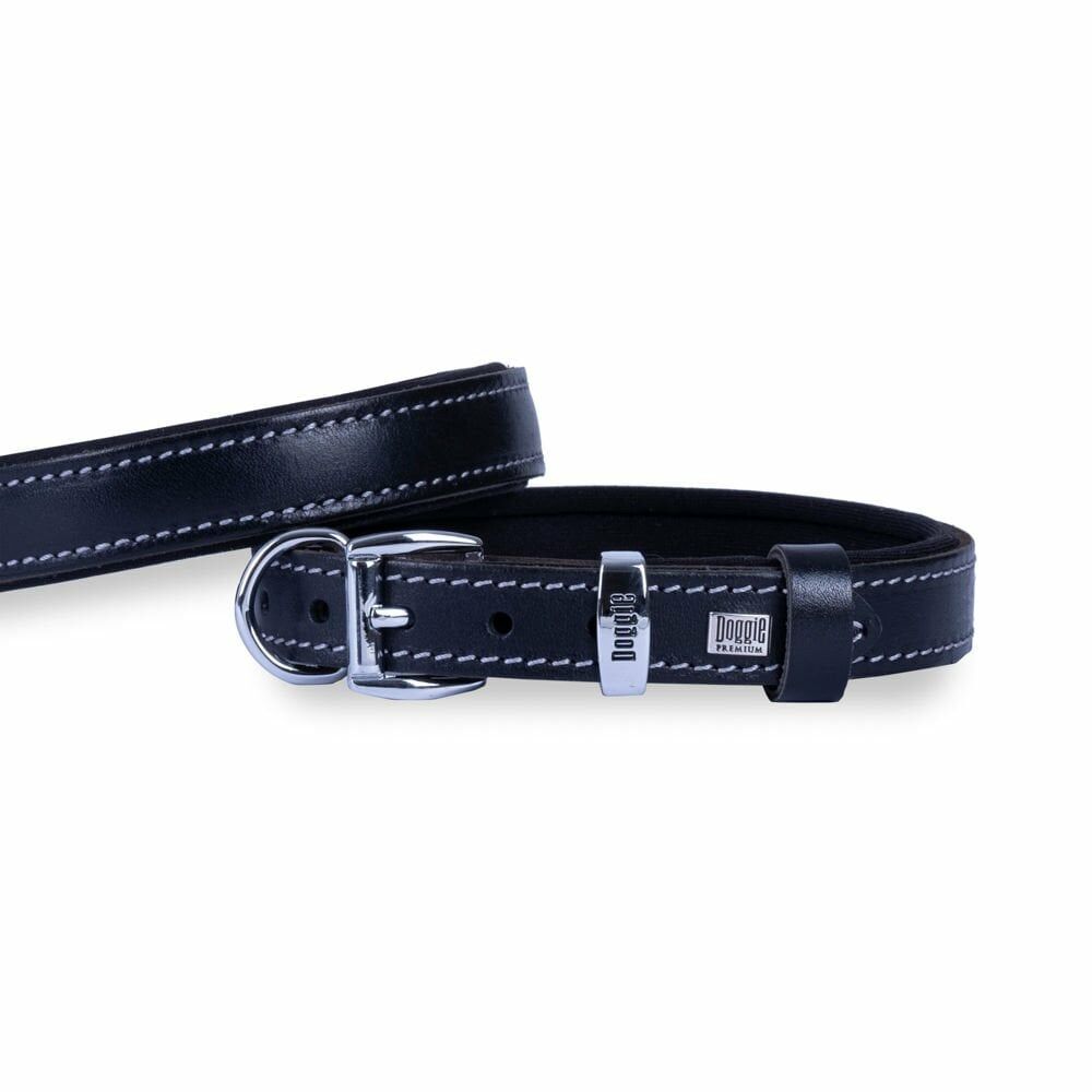 Doggie Konfor Deri Boyun Tasması Siyah 2X35-40Cm