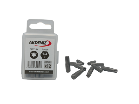 Akdeniz AKD/T30225 1/4 Torx T30x25 Mm 192 Adet Bits Uç