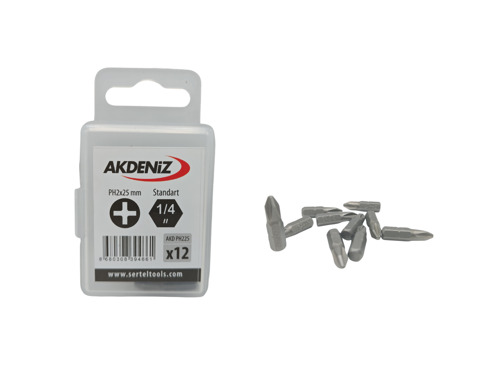 Akdeniz AKD/225 1/4 Yıldız Ph2x25 Mm 384 Adet Bits Uç