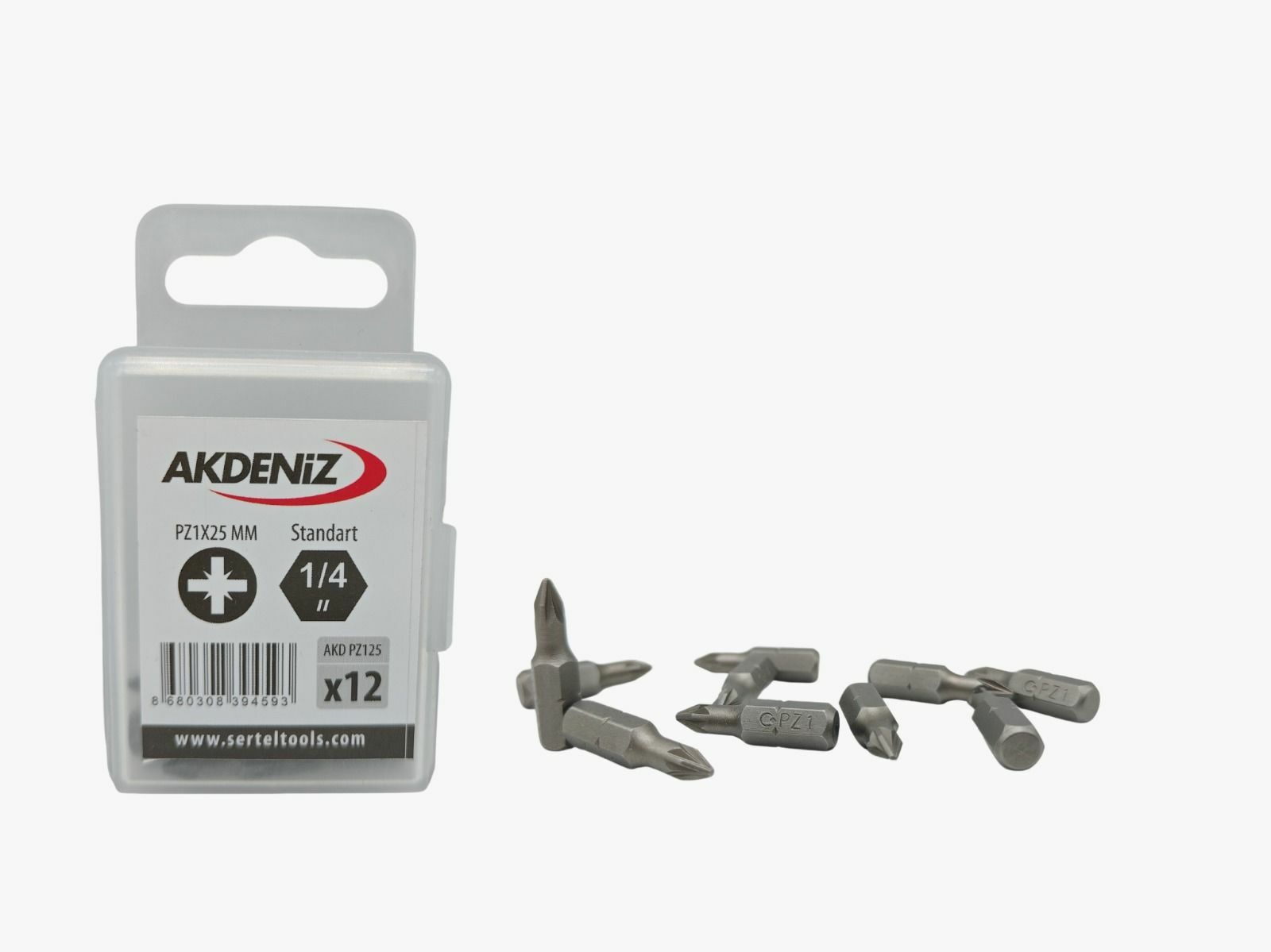 Akdeniz AKD/125 1/4 Yıldız Pz1x25 Mm 384 Adet Bits Uç