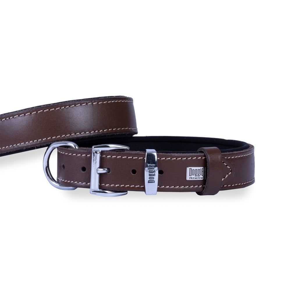 Doggie Konfor Deri Boyun Tasması Kahve 2,5X37-45Cm