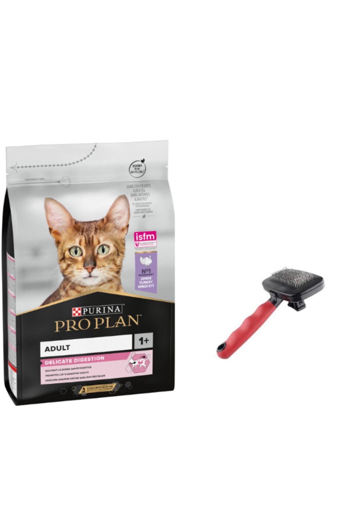 Pro Plan Delicate Hindili Yetişkin Kedi Maması 3 Kg + Zampa Tüy Toplama Fırçası