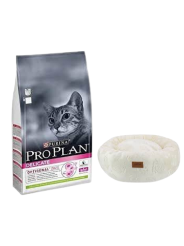 Pro Plan Delicate Kuzu Etli Yetişkin Kedi Maması 10 Kg,Krem Luxe Donut Yatak