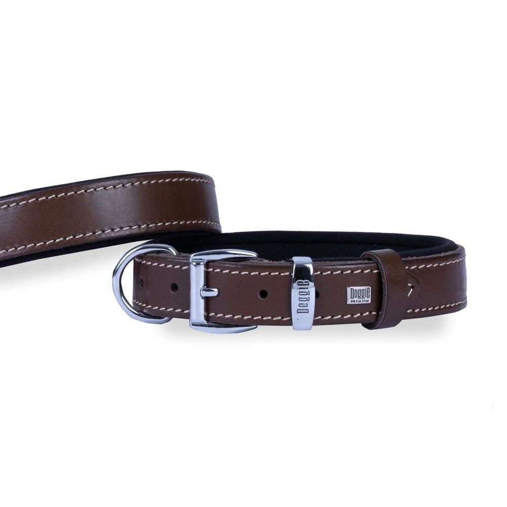 Doggie Konfor Deri Boyun Tasması Kahve 3X42-50Cm