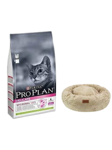 Pro Plan Delicate Kuzu Etli Yetişkin Kedi Maması 10 Kg,Kahve Luxe Donut Yatak