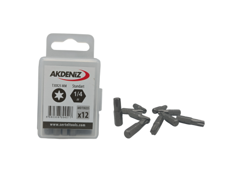 Akdeniz AKD/T30225 1/4 Torx T30x25 Mm 384 Adet Bits Uç
