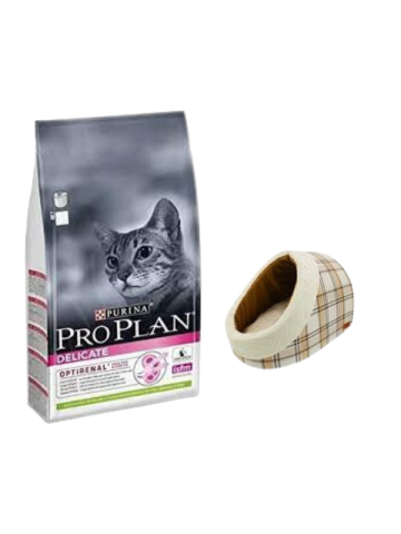 Pro Plan Delicate Kuzu Etli Yetişkin Kedi Maması 10 Kg,Mia Alaska Ekose Krem Yatak