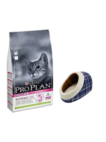 Pro Plan Delicate Kuzu Etli Yetişkin Kedi Maması 10 Kg,Mia Alaska Ekose Mavi Yatak