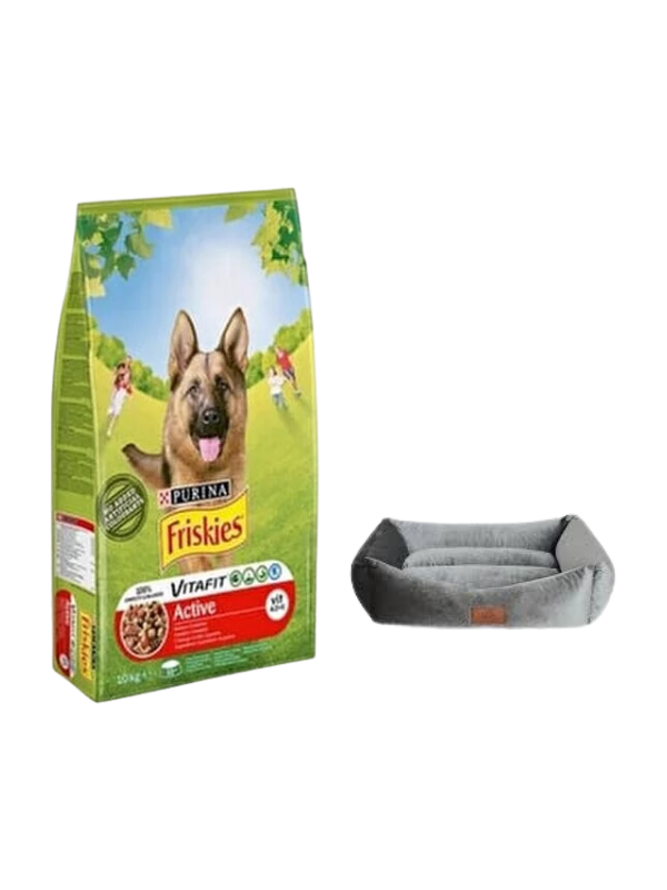 Purina Friskies Active Duot Etli Yetişkin Köpek Maması 10 Kg,Mini Small Gri Yatak