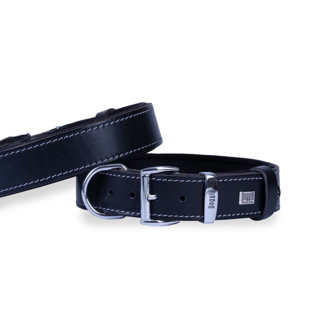 Doggie Konfor Deri Boyun Tasması Siyah 3,5X52-60Cm