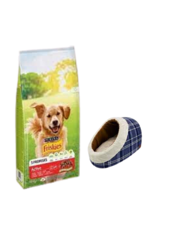 Purina Friskies Active Duot Etli Yetişkin Köpek Maması 10 Kg,Mia Alaska Ekose Mavi Yatak