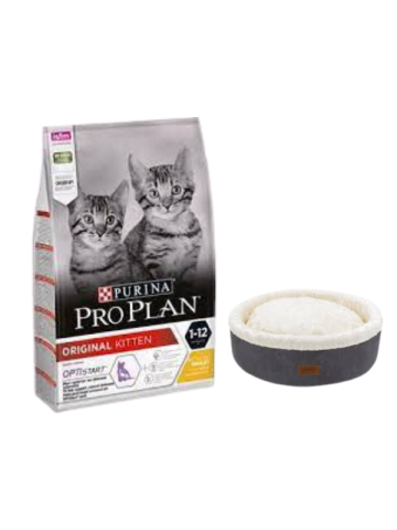 Pro Plan Kitten Tavuklu Yavru Kedi Maması 10 Kg,Gri Mia Donut Yatak