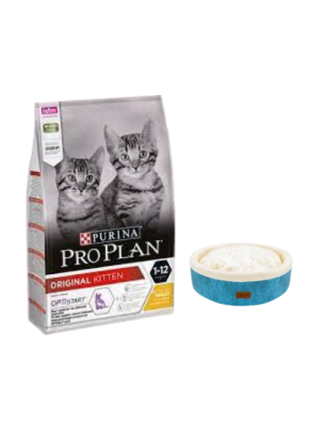 Pro Plan Kitten Tavuklu Yavru Kedi Maması 10 Kg,Mavi Mia Donut Yatak