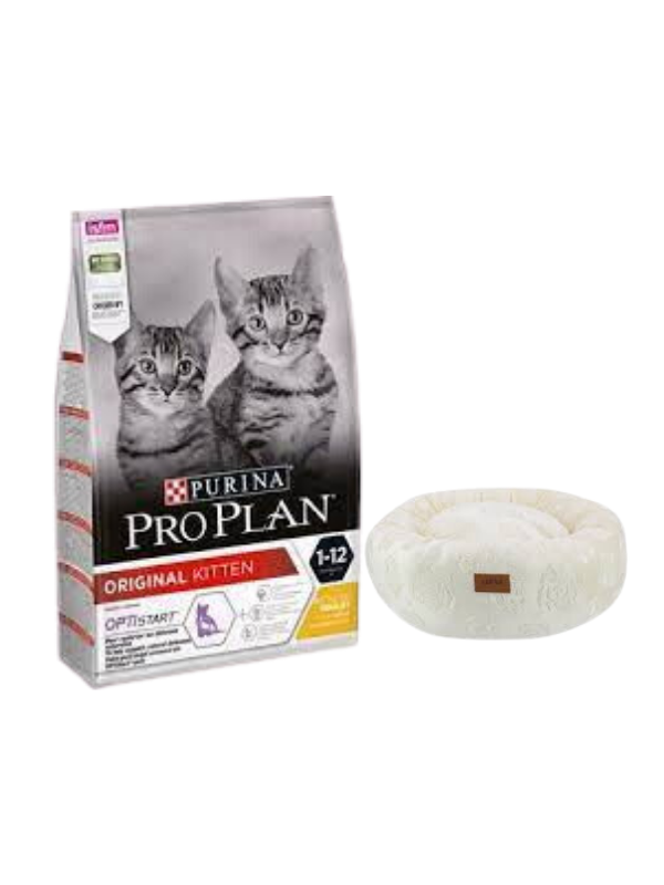 Pro Plan Kitten Tavuklu Yavru Kedi Maması 10 Kg,Krem Luxe Donut Yatak