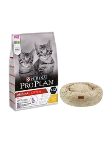 Pro Plan Kitten Tavuklu Yavru Kedi Maması 10 Kg,Kahve Luxe Donut Yatak
