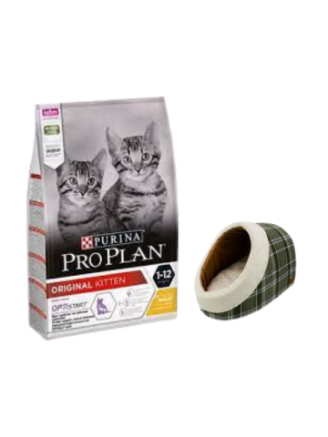 Pro Plan Kitten Tavuklu Yavru Kedi Maması 10 Kg,Mia Alaska Ekose Yeşil Yatak