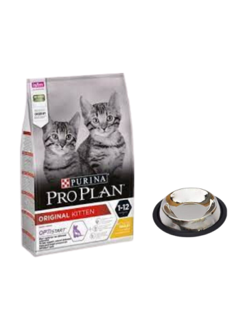 Pro Plan Kitten Tavuklu Yavru Kedi Maması 10 Kg,Kaymaz Tabanlı Su ve Mama Kabı
