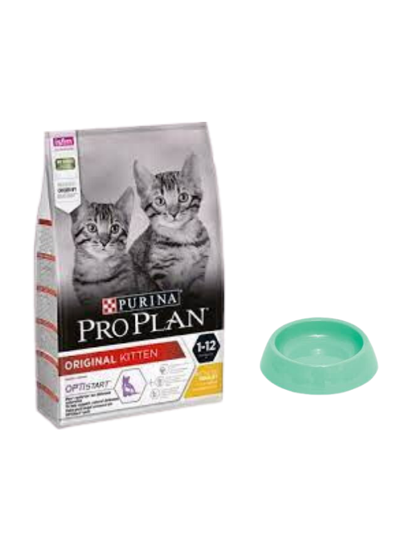 Pro Plan Kitten Tavuklu Yavru Kedi Maması 10 Kg,Yuvarlak Su ve Mama Kabı