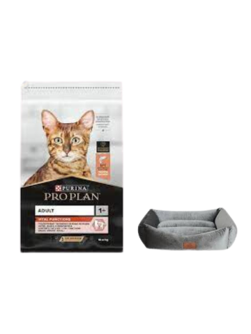 Pro Plan Adult Somonlu Yetişkin Kedi Maması 10 Kg, Mini Small Gri Yatak