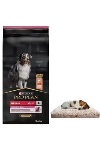Pro Plan Adult Somonlu Medium Hassas Köpek Maması 14 Kg + Lepus Pophidic Yatak