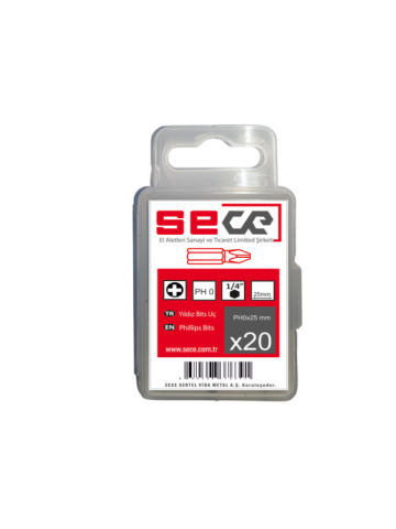 Sece 1/4'' Yıldız Bits Uç Ph0X25 Mm 20 Adet