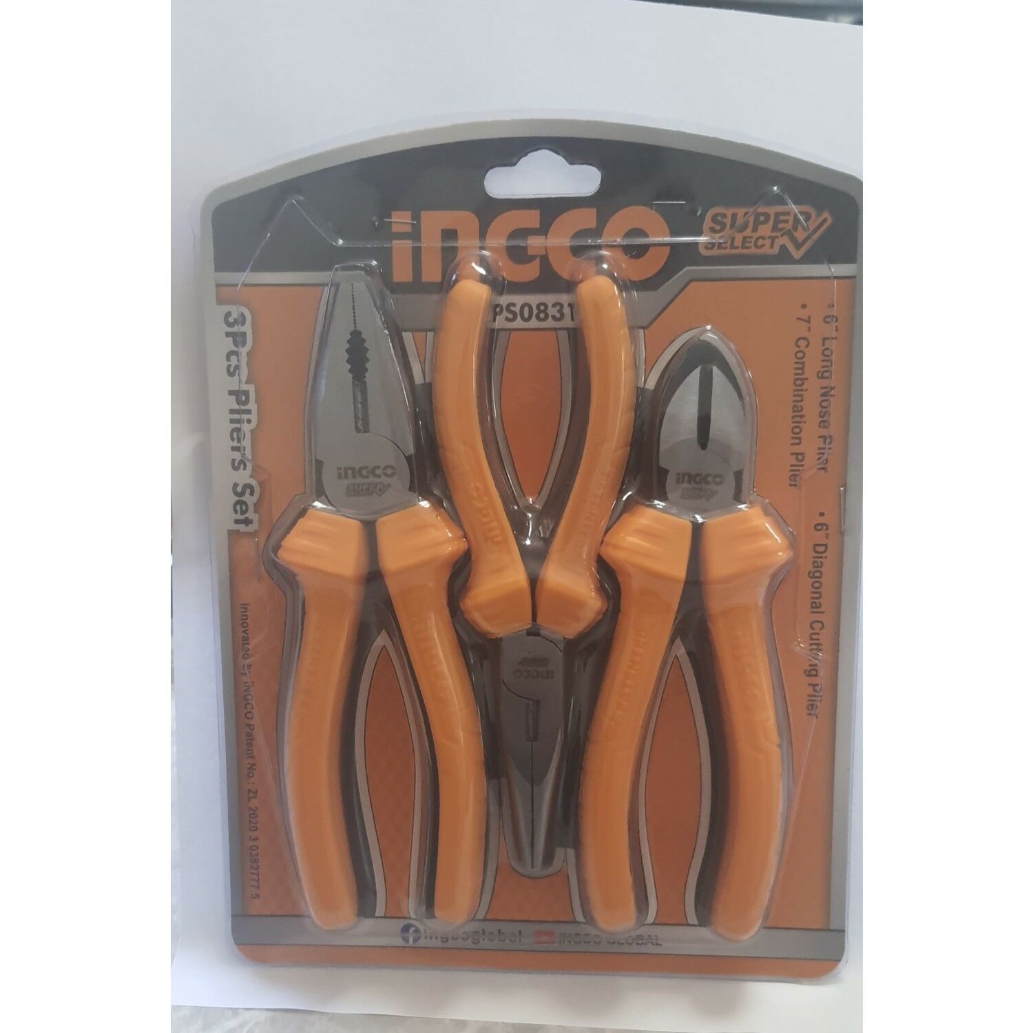 İngco 3'lü Set Pense, Yan Keski, Kargaburun Pense