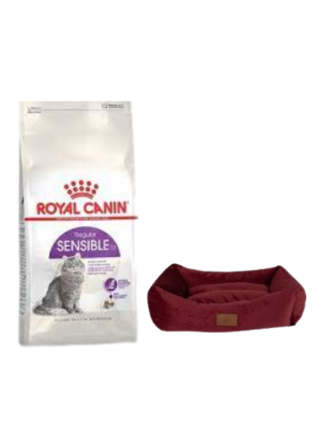 Royal Canin Sensible 33 Sindirim Hassasiyetli Yetişkin Kedi Maması 4 Kg,Mini Small Bordo Yatak
