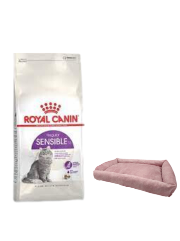Royal Canin Sensible 33 Sindirim Hassasiyetli Yetişkin Kedi Maması 4 Kg,Mini Small Pembe Yatak