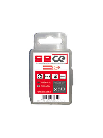 Sece 1/4'' Yıldız Bits Uç Ph1X25 Mm 50 Adet