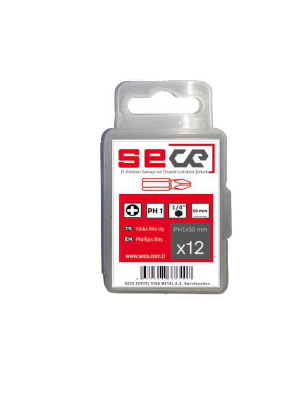 Sece 1/4'' Yıldız Bits Uç Ph1X50 Mm 12 Adet