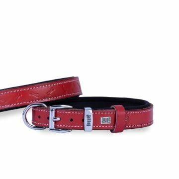 Doggie Konfor Deri Kemik Desenli Boyun Tasması Kırmızı 2X35-40Cm