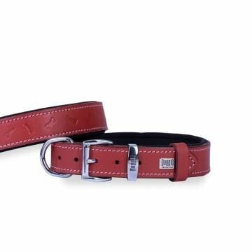 Doggie Konfor Deri Kemik Desenli Boyun Tasması Kırmızı 2,5X37-45Cm
