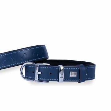 Doggie Konfor Deri Kemik Desenli Boyun Tasması Royalmavi 2,5X37-45Cm
