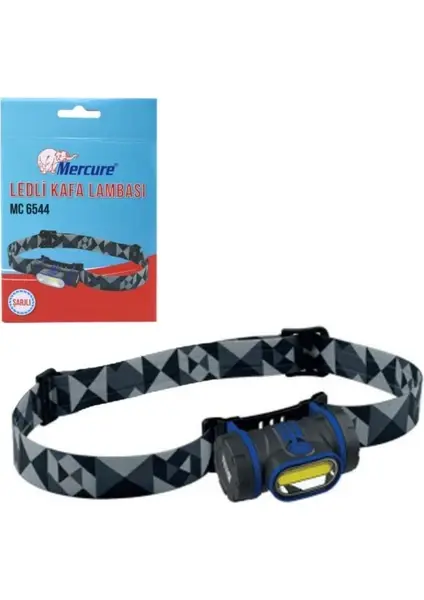 Mercure MC-6544 Ledli Kafa Lambası 3 Fonksiyonlu USB Şarjlı Kafa Feneri