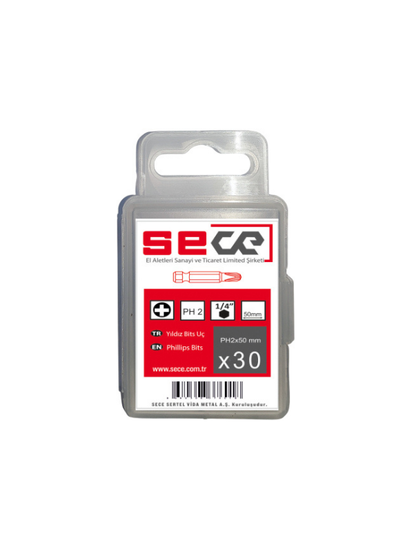 Sece 1/4'' Yıldız Bits Uç Ph2X50 Mm 30 Adet