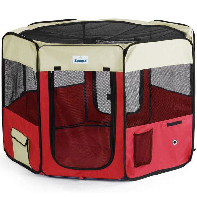 Zampa - Pet Park Oyun Alanı Krem-Kırmızı 96X96X61