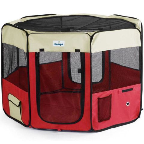 Zampa - Pet Park Oyun Alanı Krem-Kırmızı 96X96X61