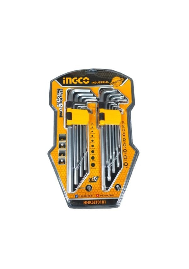 Ingco HHK11092 Professional 9 Parça Alyan Anahtar Seti, Ekstra Uzun Kol