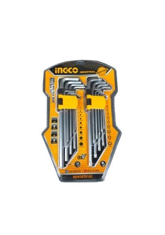 Ingco HHK11092 Professional 9 Parça Alyan Anahtar Seti, Ekstra Uzun Kol