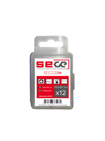 Sece 1/4'' Yıldız Bits Uç Ph2X90 Mm 12 Adet