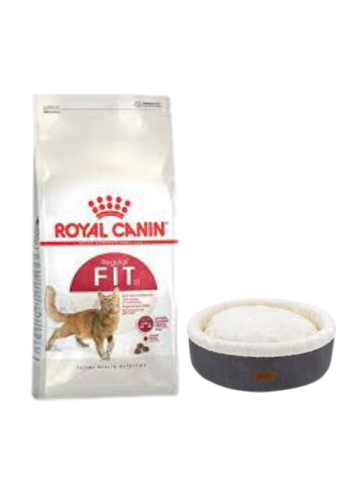 Royal Canin Fit 32  Yetişkin Kuru Kedi Maması 4 Kg,Gri Mia Donut Yatak