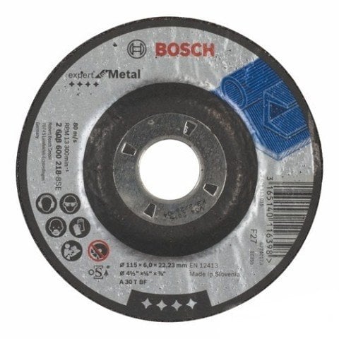 Bosch - Expert Serisi Metal İçin Bombeli Taşlama Diski (Taş) - A 30 T Bf, 115 Mm, 6,0 Mm