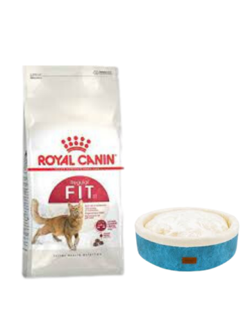 Royal Canin Fit 32  Yetişkin Kuru Kedi Maması 4 Kg,Mavi Mia Donut Yatak
