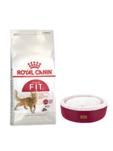 Royal Canin Fit 32  Yetişkin Kuru Kedi Maması 4 Kg,Bordo Mia Donut Yatak