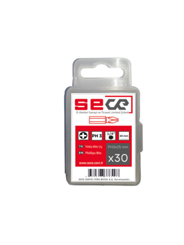 Sece 1/4'' Yıldız Bits Uç Ph3X25 Mm 30 Adet