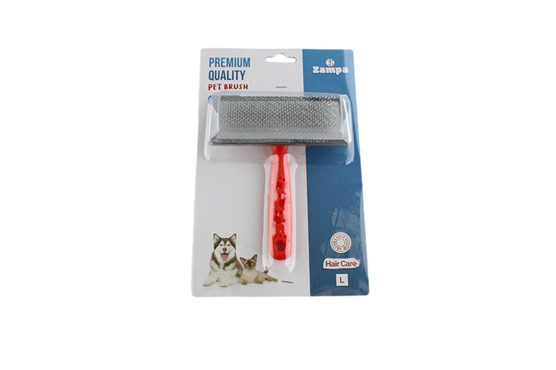 Zampa Slikon Top Başlıklı Kedi ve Köpek Fırçası Large 14x11.5cm, Kırmızı