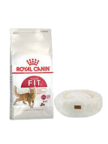 Royal Canin Fit 32  Yetişkin Kuru Kedi Maması 4 Kg,Krem Luxe Donut Yatak