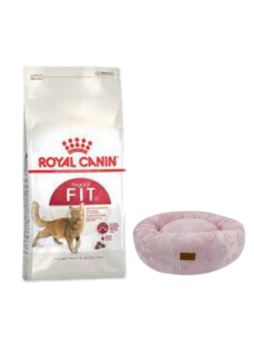 Royal Canin Fit 32  Yetişkin Kuru Kedi Maması 4 Kg,Pembe Luxe Donut Yatak