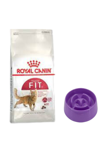Royal Canin Fit 32  Yetişkin Kuru Kedi Maması 4 Kg,Yavaş Yeme Mama Kabı 175 Ml.