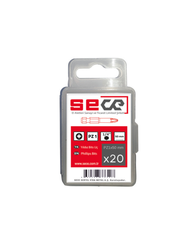 Sece 1/4'' Pozıdrıv Bits Uç Pz1X50 Mm 20 Adet